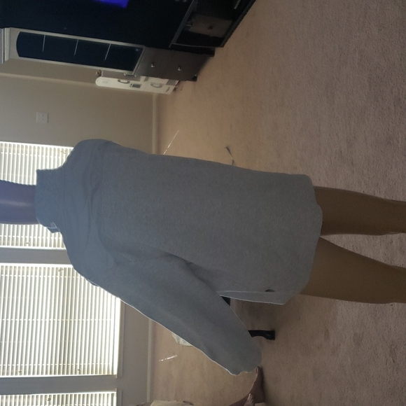 Perry Ellis L marled gray zip pullover sweater mixed media - Picture 6 of 7